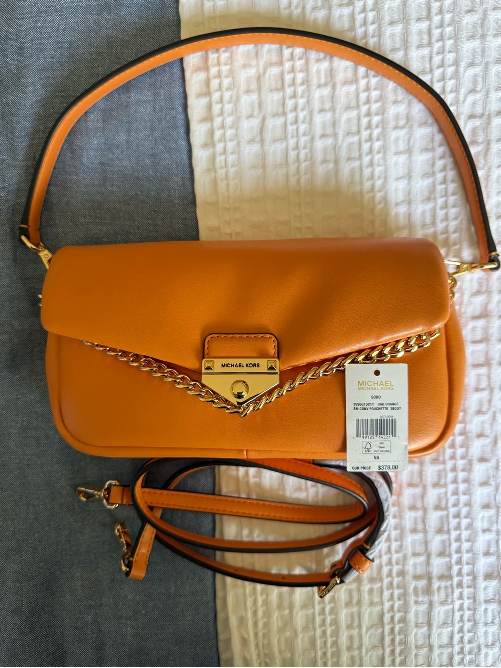 Michael Kors Orange Leather Shoulder Bag